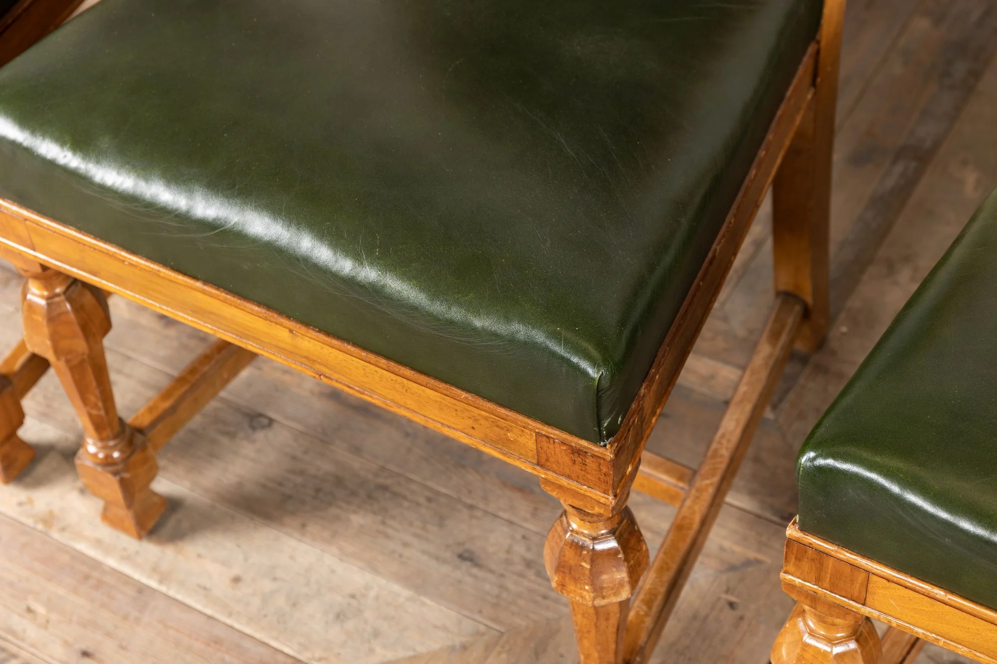 1920s Solid Walnut Dining Chairs - Set of 20 - Image 8
