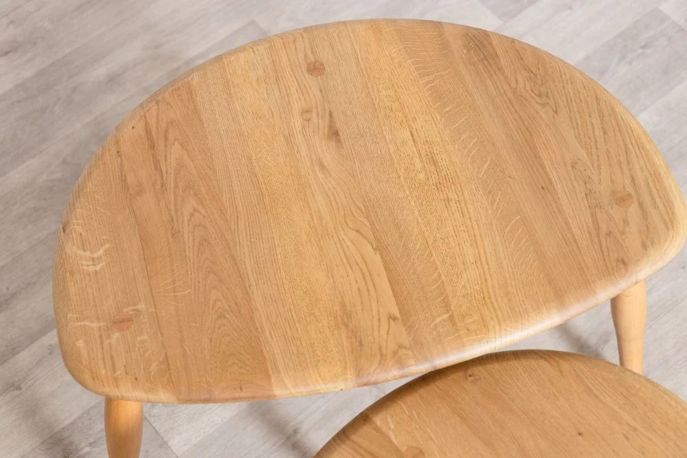 60’s Style Oak Nest of Pebble Tables - Image 10