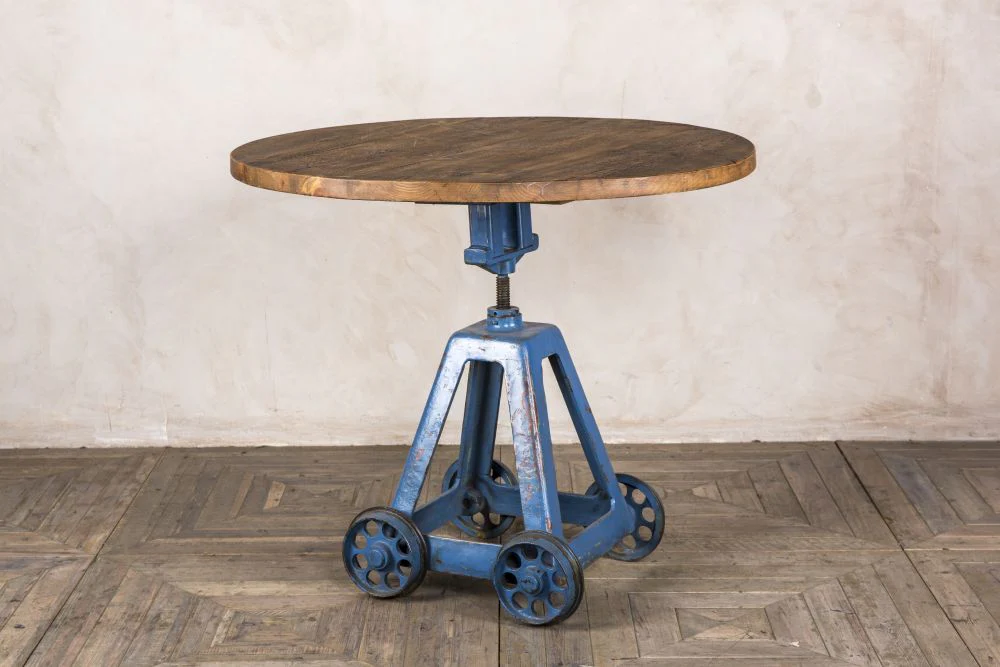 Blue Industrial Bar Table - Image 3