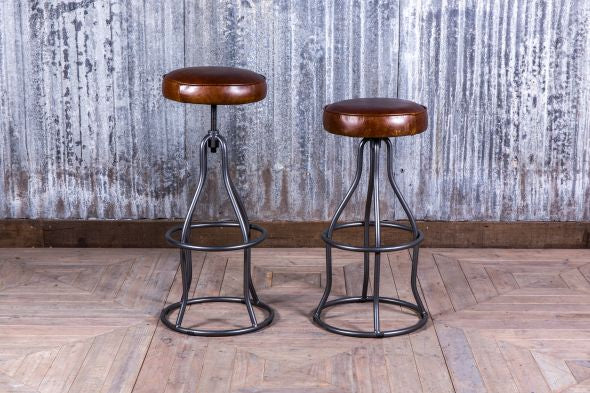 Fulham Height-Adjustable Leather Stool - Image 7