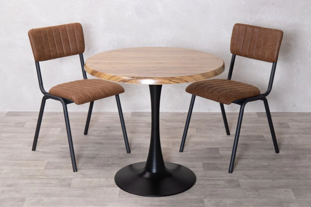 Aged Pine Top Indoor Café Table Set - Image 18