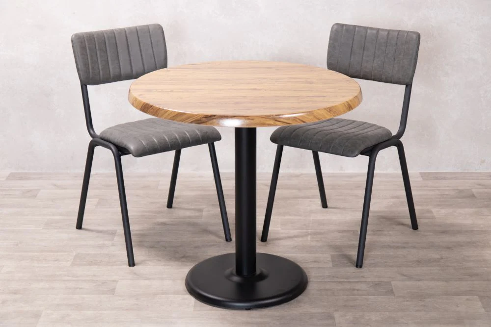Aged Pine Top Indoor Café Table Set - Image 6