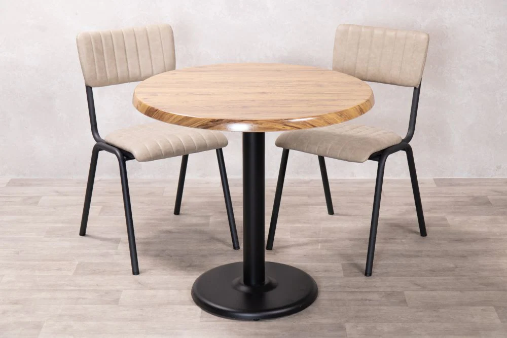 Aged Pine Top Indoor Café Table Set - Image 8