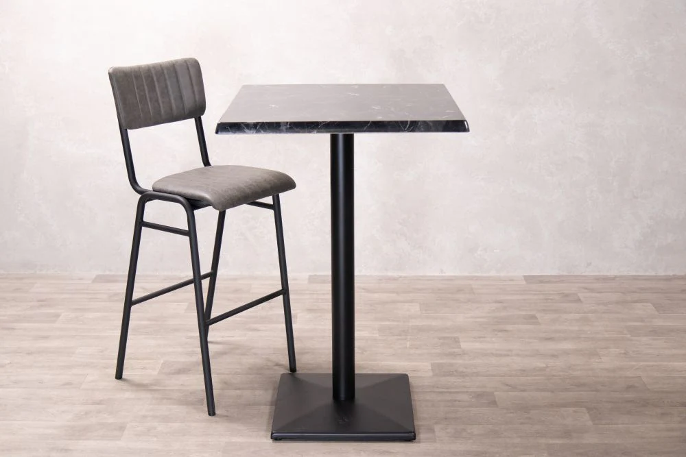 Alcantara Black Café Bar Table - Image 5