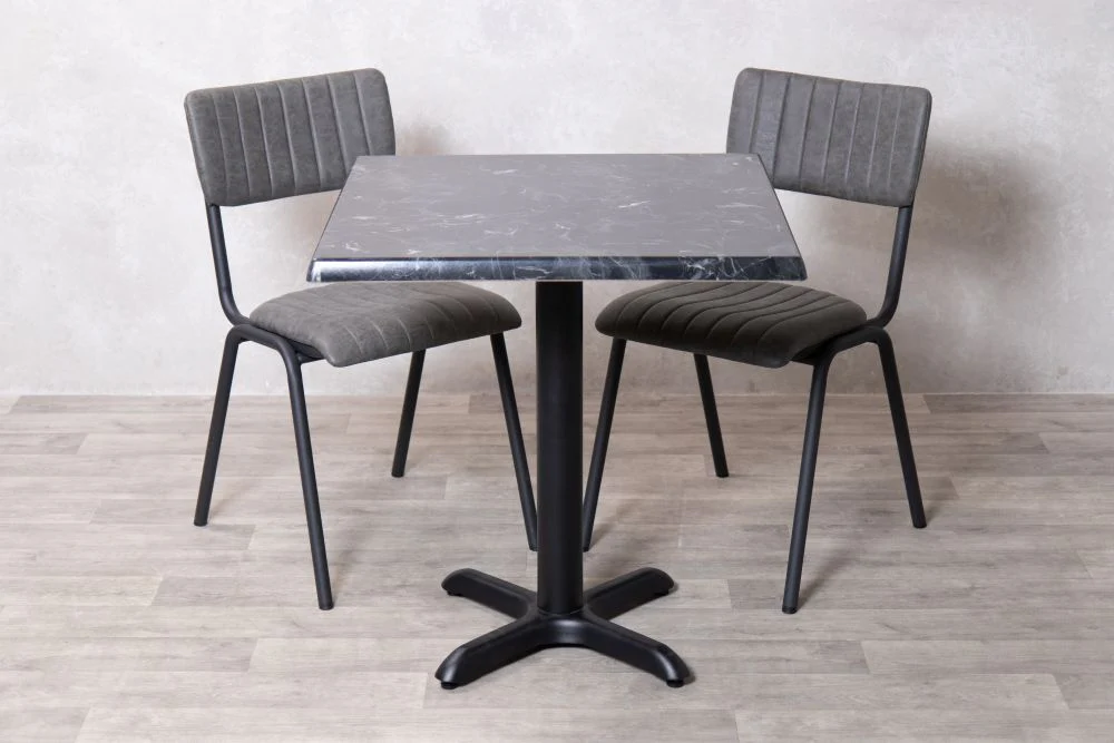 Alcantara Black Top Indoor Café Table Set - Image 25