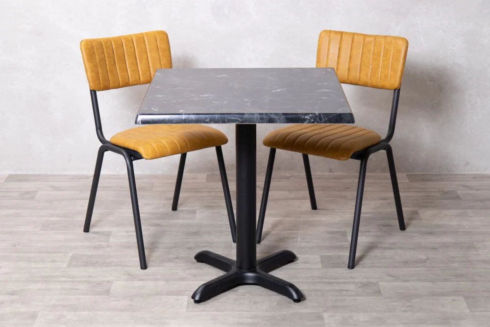 Alcantara Black Top Indoor Café Table Set - Image 26
