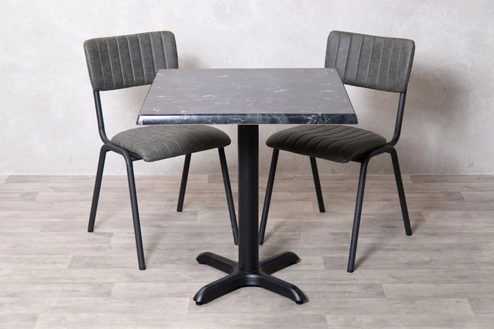 Alcantara Black Top Indoor Café Table Set - Image 27