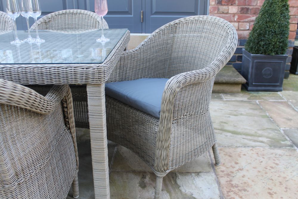 Alder Outdoor Furniture in Slate Grey - Round Table 4 Chairs - Image 8