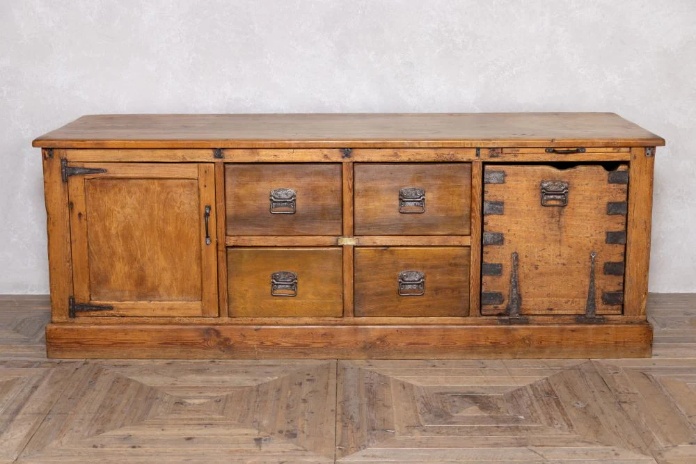 Antique Pine Bakers Table Kitchen Island