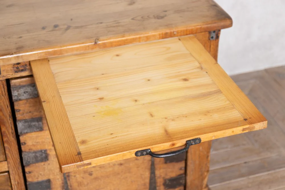 Antique Pine Bakers Table Kitchen Island - Image 6