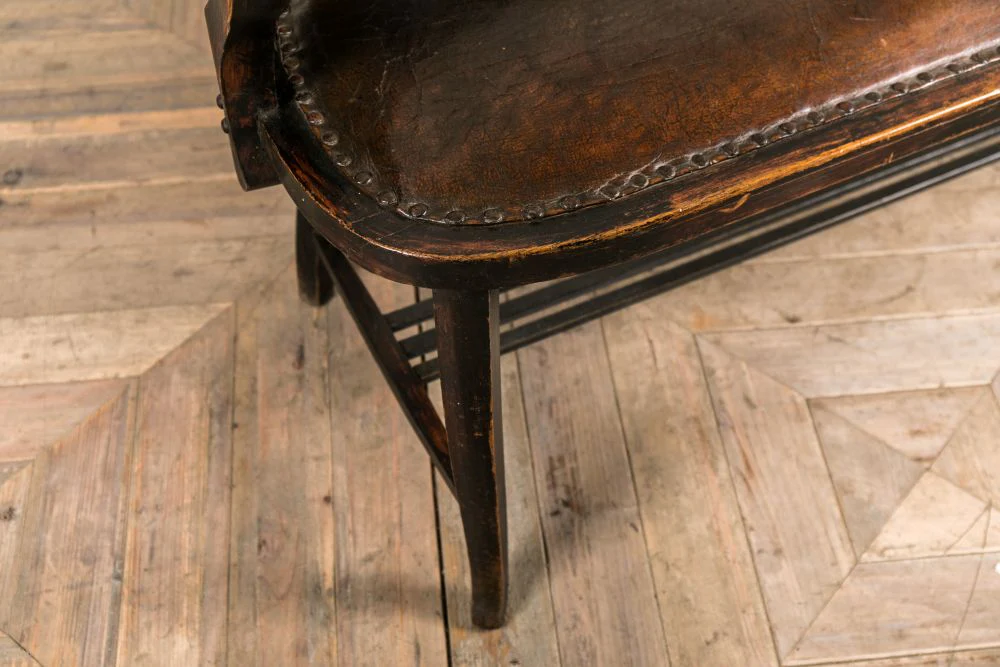 Antique Padded Bench - Image 5