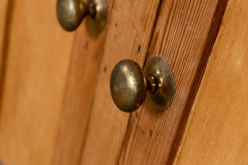 Antique Pine Pantry Cupboard - Image 9
