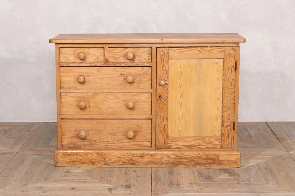 Antique Victorian Pitch Pine Sideboard