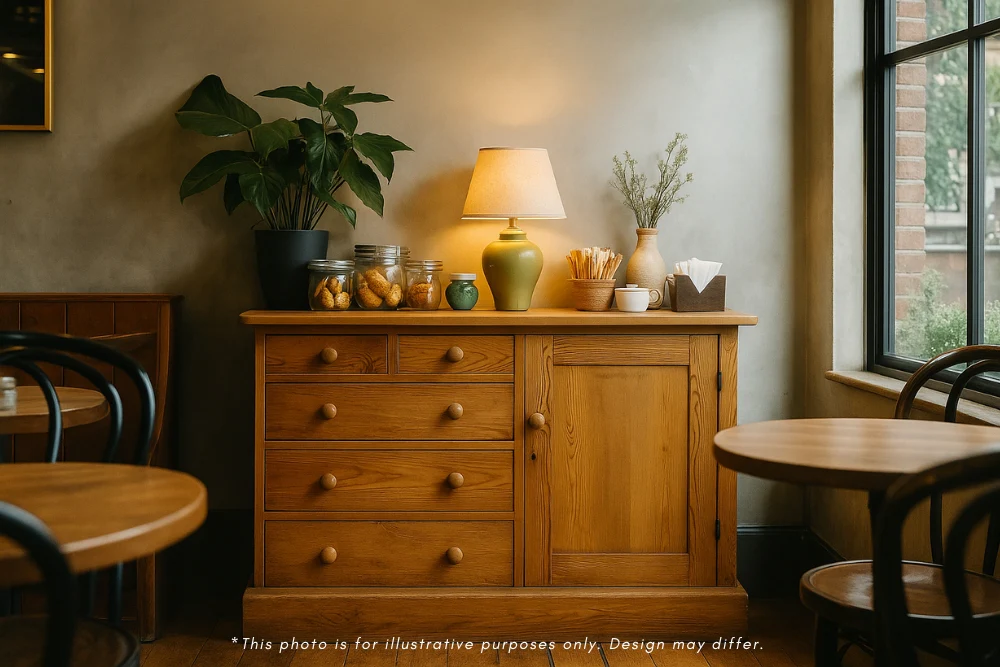 Antique Victorian Pitch Pine Sideboard - Image 2