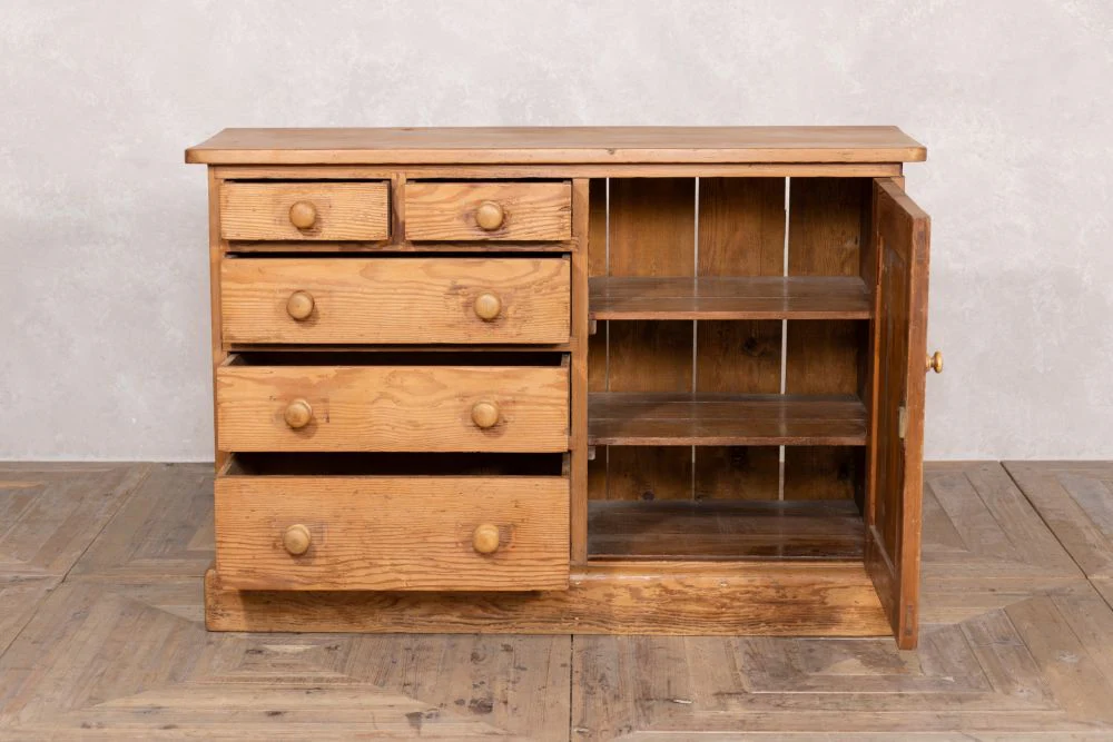 Antique Victorian Pitch Pine Sideboard - Image 3