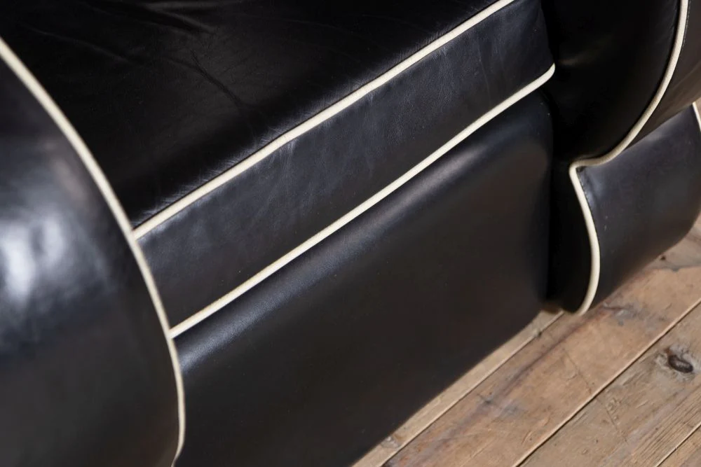 Art Deco Leather Seven Piece Suite - Image 8