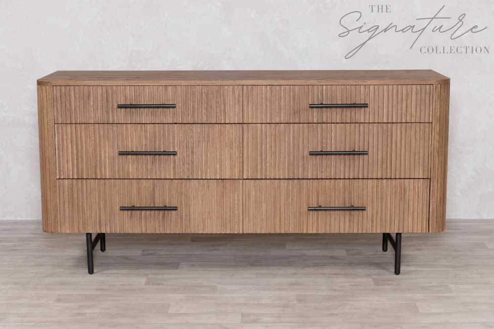 Ashfield Ribbed Six Drawer Dresser - Image 3