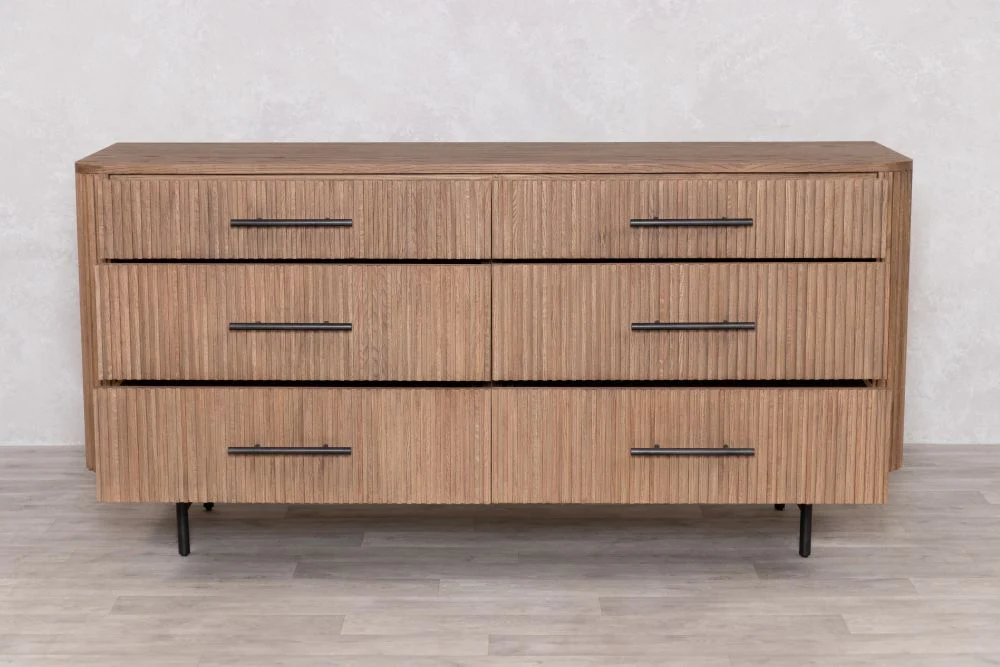 Ashfield Ribbed Six Drawer Dresser - Image 4