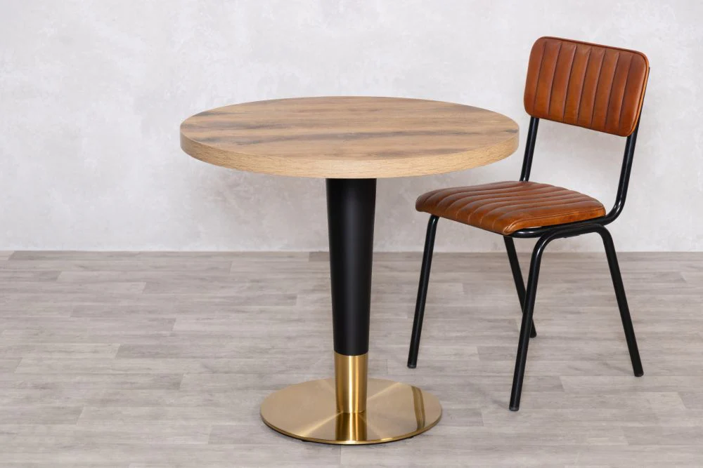Ashford Round Country Oak Top Cafe Table - Image 16