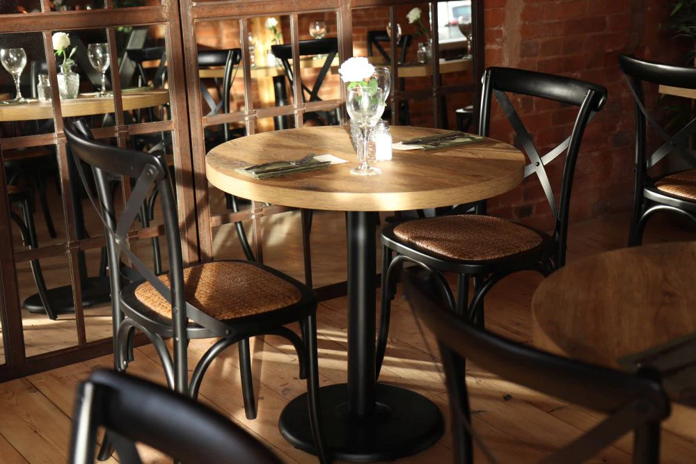 Ashford Round Country Oak Top Cafe Table - Image 30