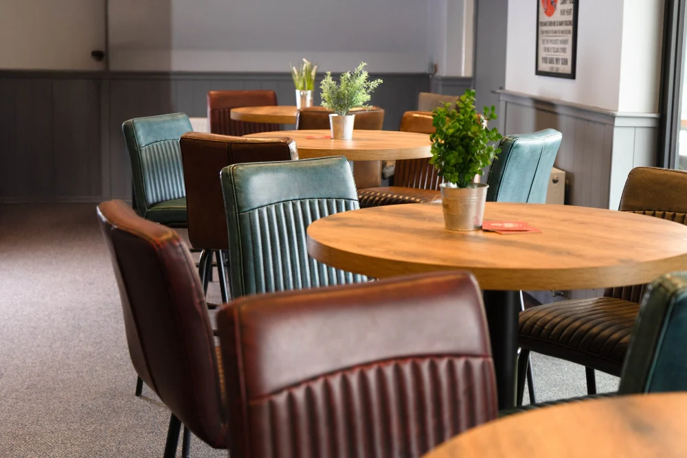 Ashford Round Country Oak Top Cafe Table - Image 36