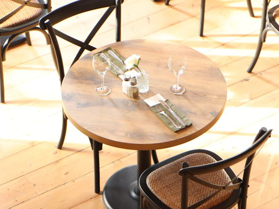 Ashford Round Country Oak Top Cafe Table - Image 4