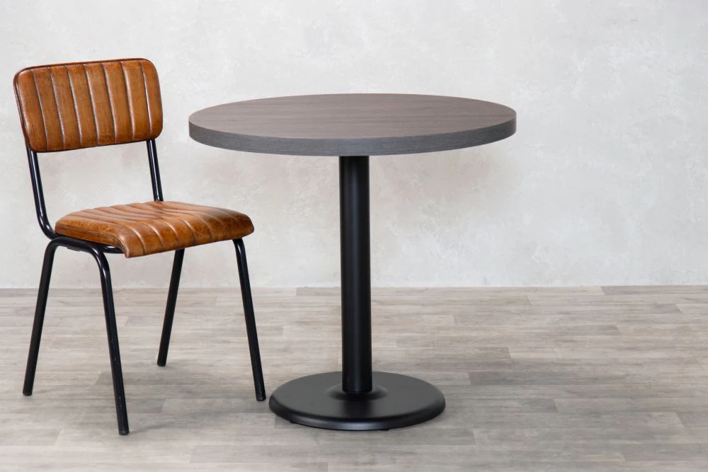Ashford Round Grey Oak Top Cafe Table - Image 6