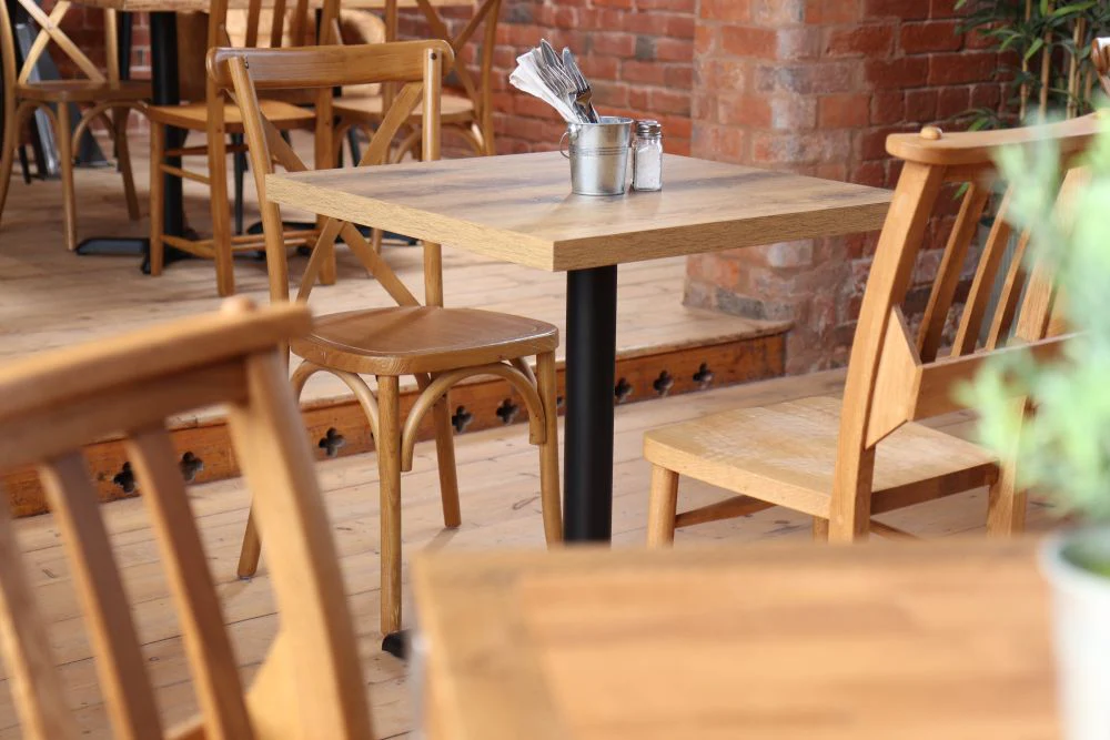 Ashford Square Country Oak Top Cafe Table - Image 17