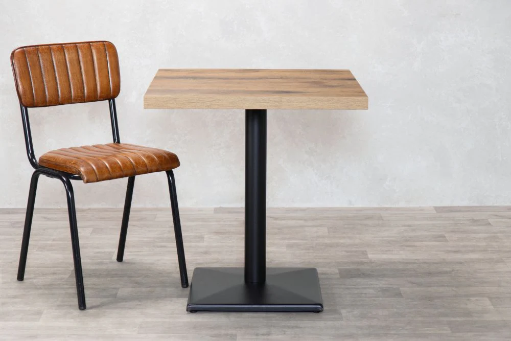 Ashford Square Country Oak Top Cafe Table - Image 9