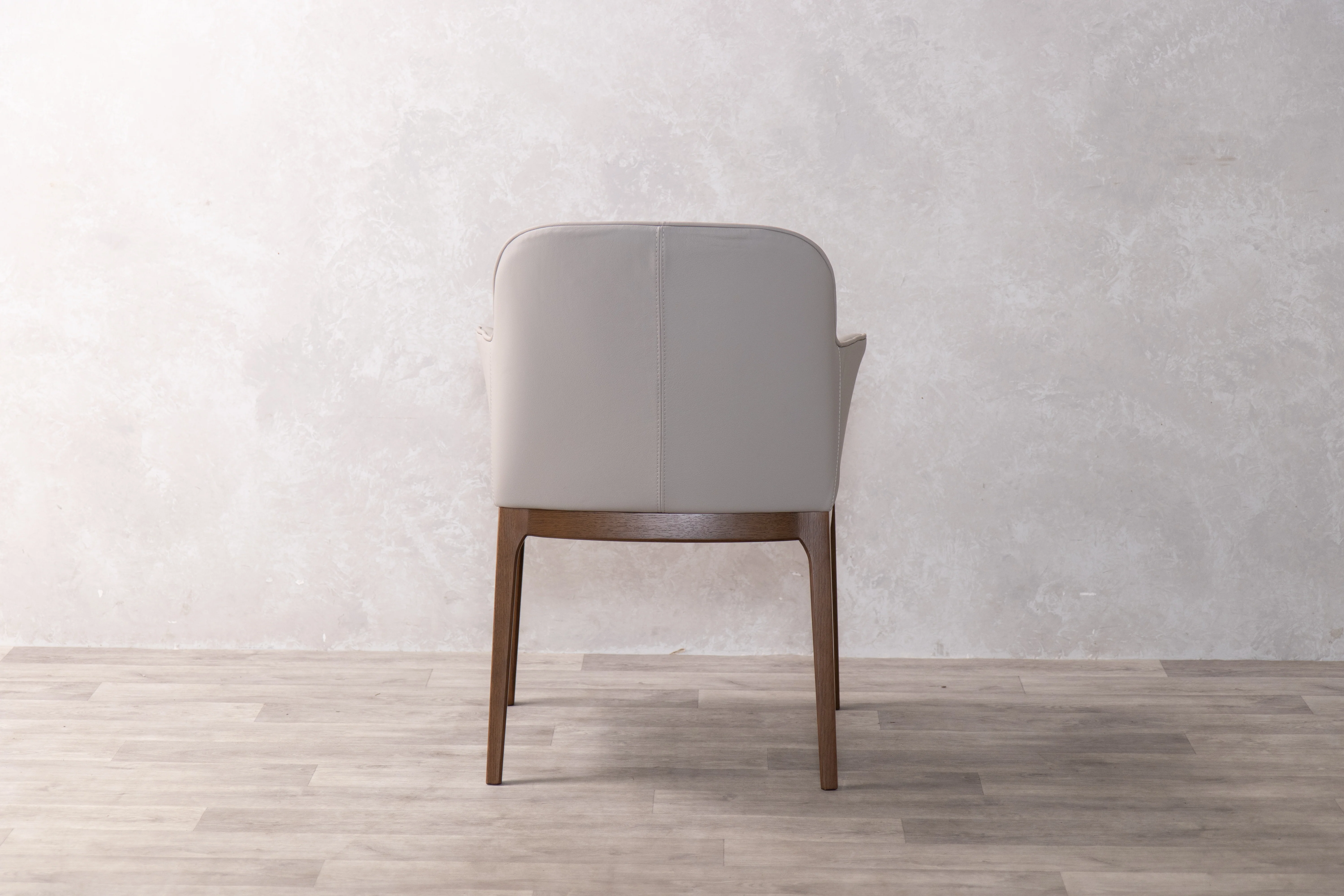 Ava Leather Carver Chair - Light Grey - SECONDS ITEM - Image 5