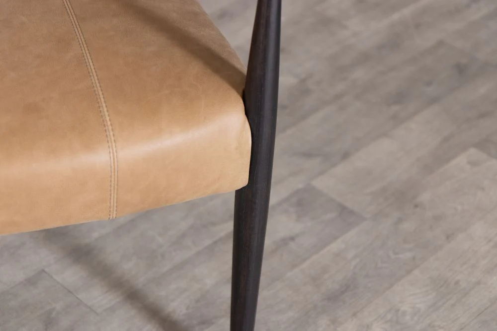 Baltimore Leather Dining Chair - Tan - Image 10