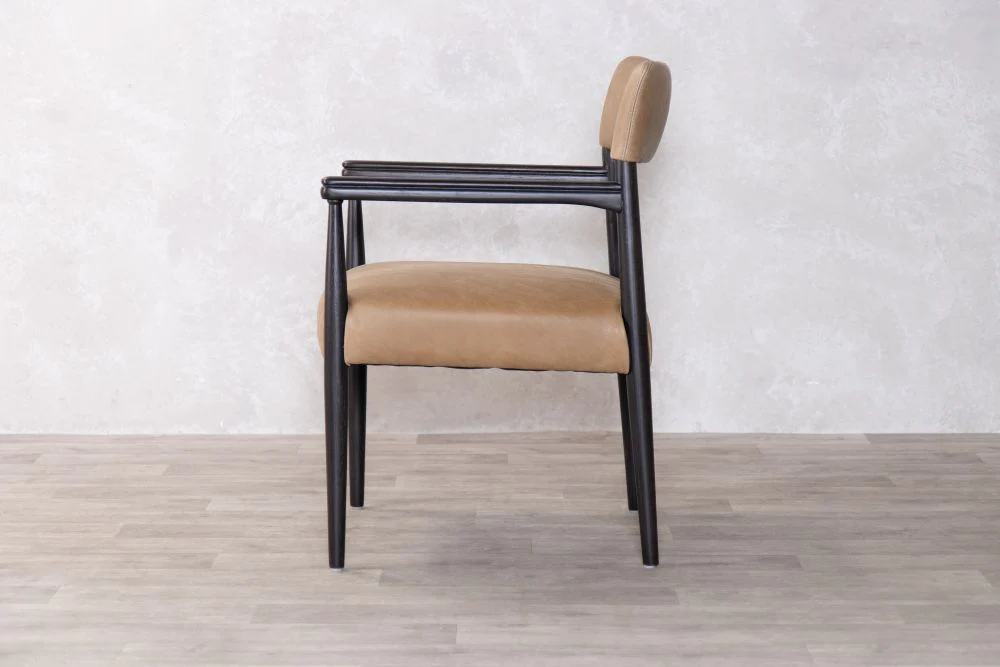 Baltimore Leather Dining Chair - Tan - Image 3