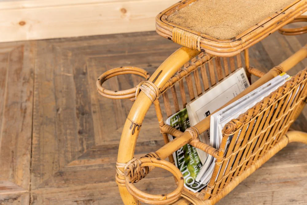 1970's Bamboo Magazine Rack - Image 4