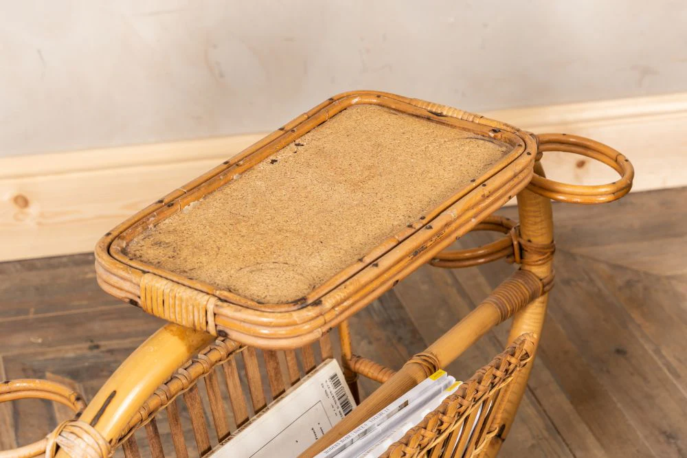 1970's Bamboo Magazine Rack - Image 7