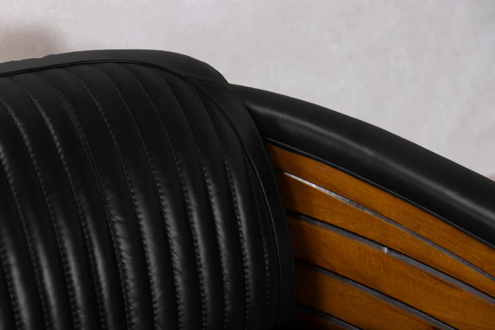 Belfast Leather Sofa in Black - Image 3