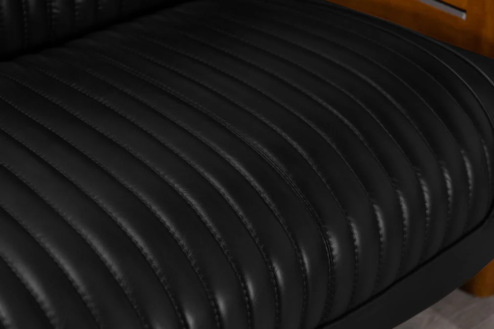 Belfast Leather Sofa in Black - Image 4