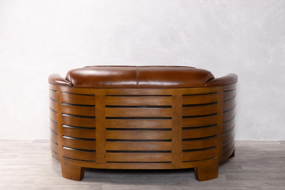 Belfast Leather Sofa in Cedar Brown - Image 2