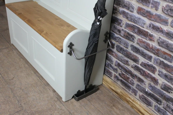 Handmade Pine Bench with Shoe Rack - Image 8