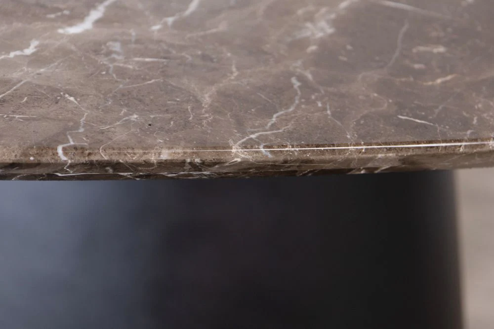 Bexley Oval Dining Table With Brown Travertine Top - Image 9