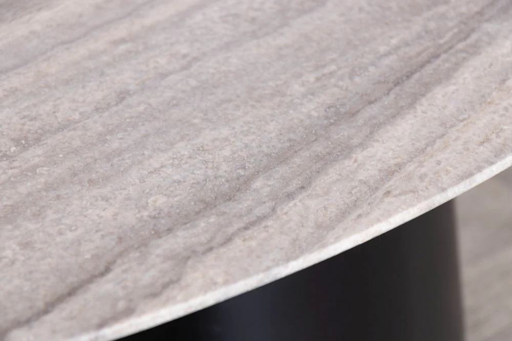 Bexley Oval Dining Table With Grey Travertine Top - Image 5