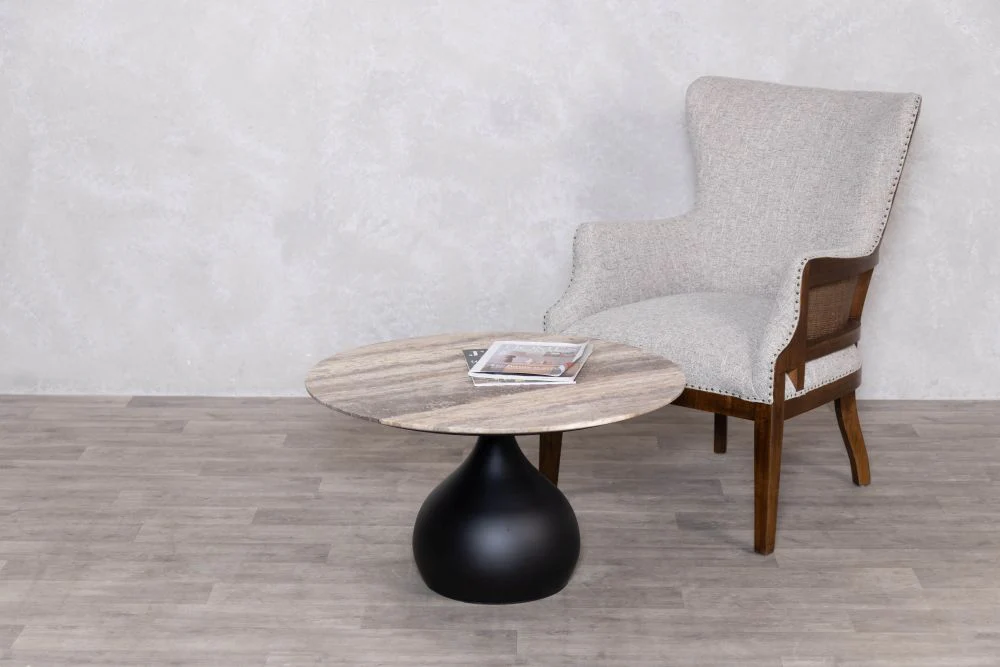Bicester Coffee Table with Travertine Top - Image 4
