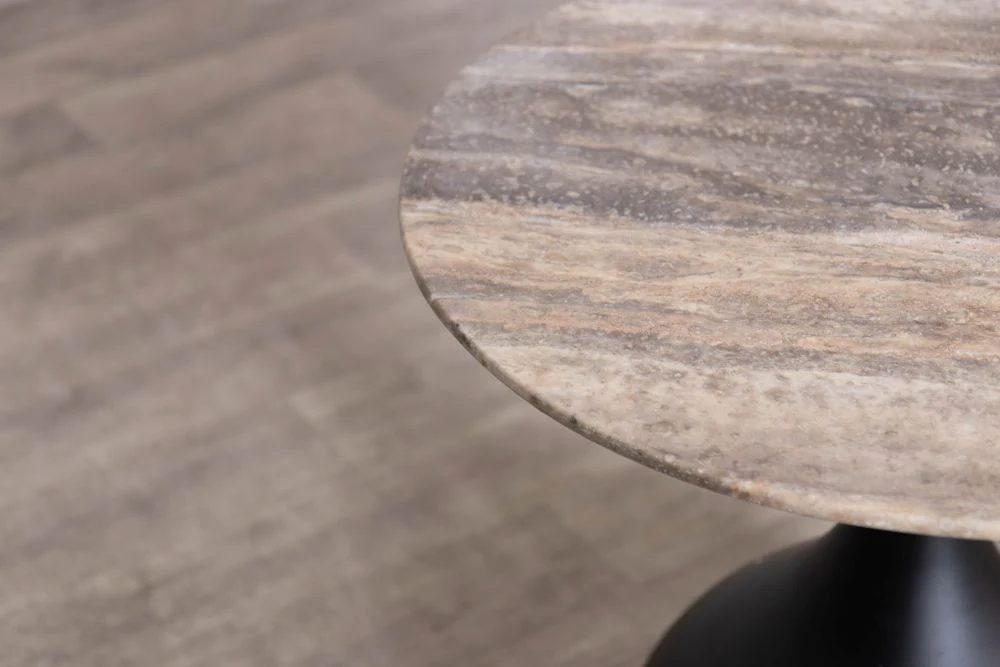 Bicester Side Table with Grey Travertine Top - Image 6