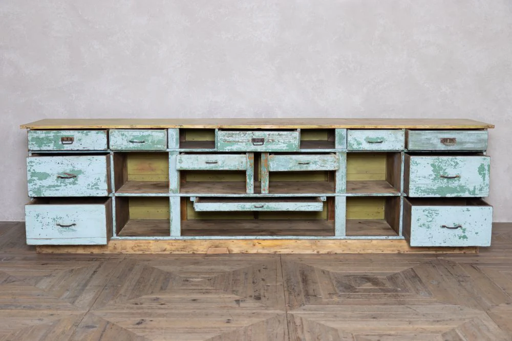 Vintage Blue Industrial Style Drawer Unit - Image 3