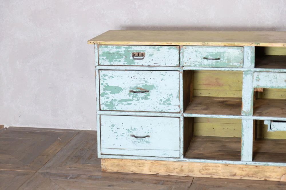 Vintage Blue Industrial Style Drawer Unit - Image 4