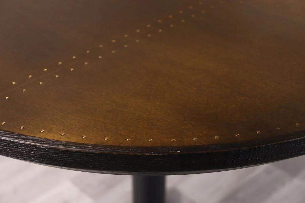 Brass Top with Black Edging Cafe Bar Table Range - Image 11