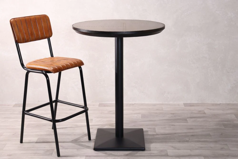 Brass Top with Black Edging Cafe Bar Table Range - Image 3