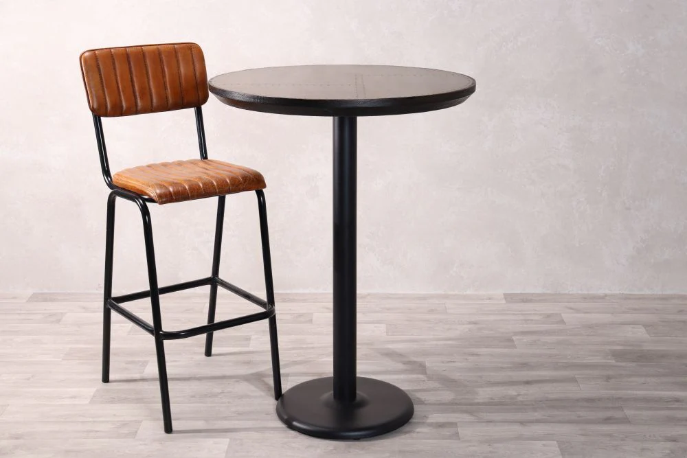 Brass Top with Black Edging Cafe Bar Table Range - Image 6