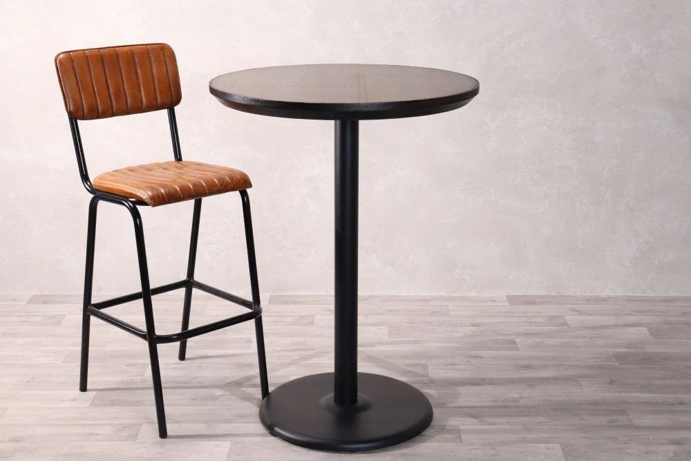 Brass Top with Black Edging Cafe Bar Table Range - Image 9
