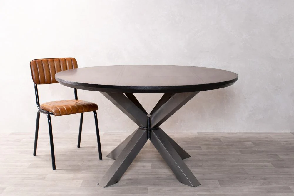 Bridgwater Round Copper Top Dining Table - Gunmetal Base