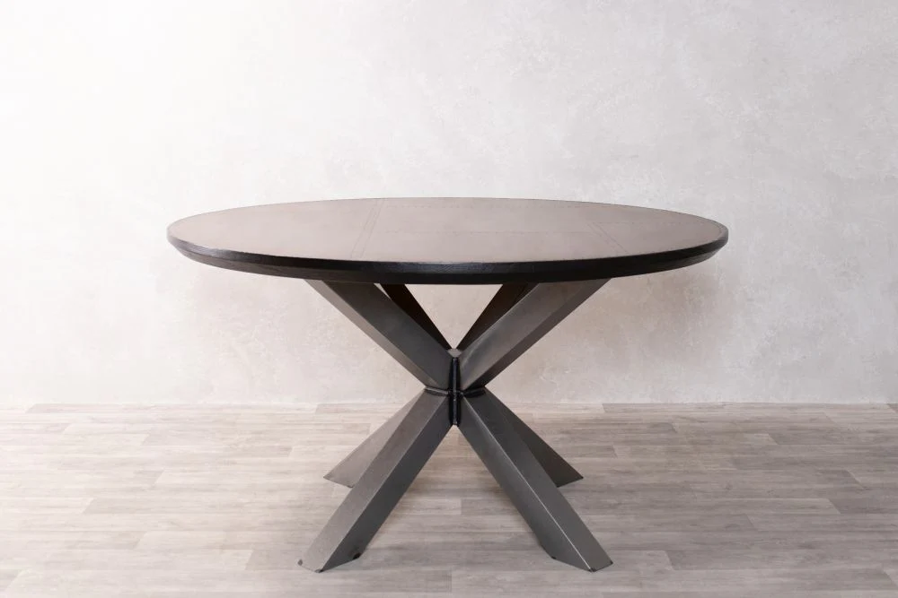 Bridgwater Round Copper Top Dining Table - Gunmetal Base - Image 2